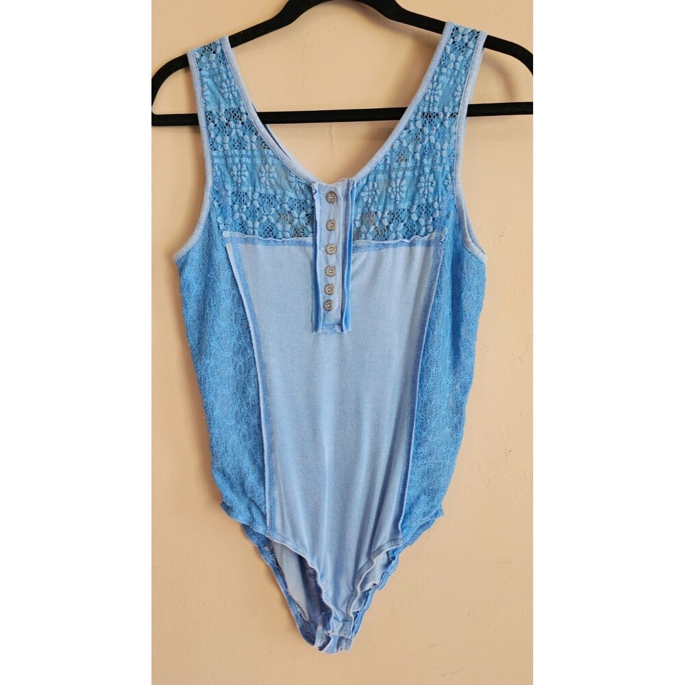 POL Women's Size Small  Body Suit  Rose -whimsigoth-boho, Blue-NWT